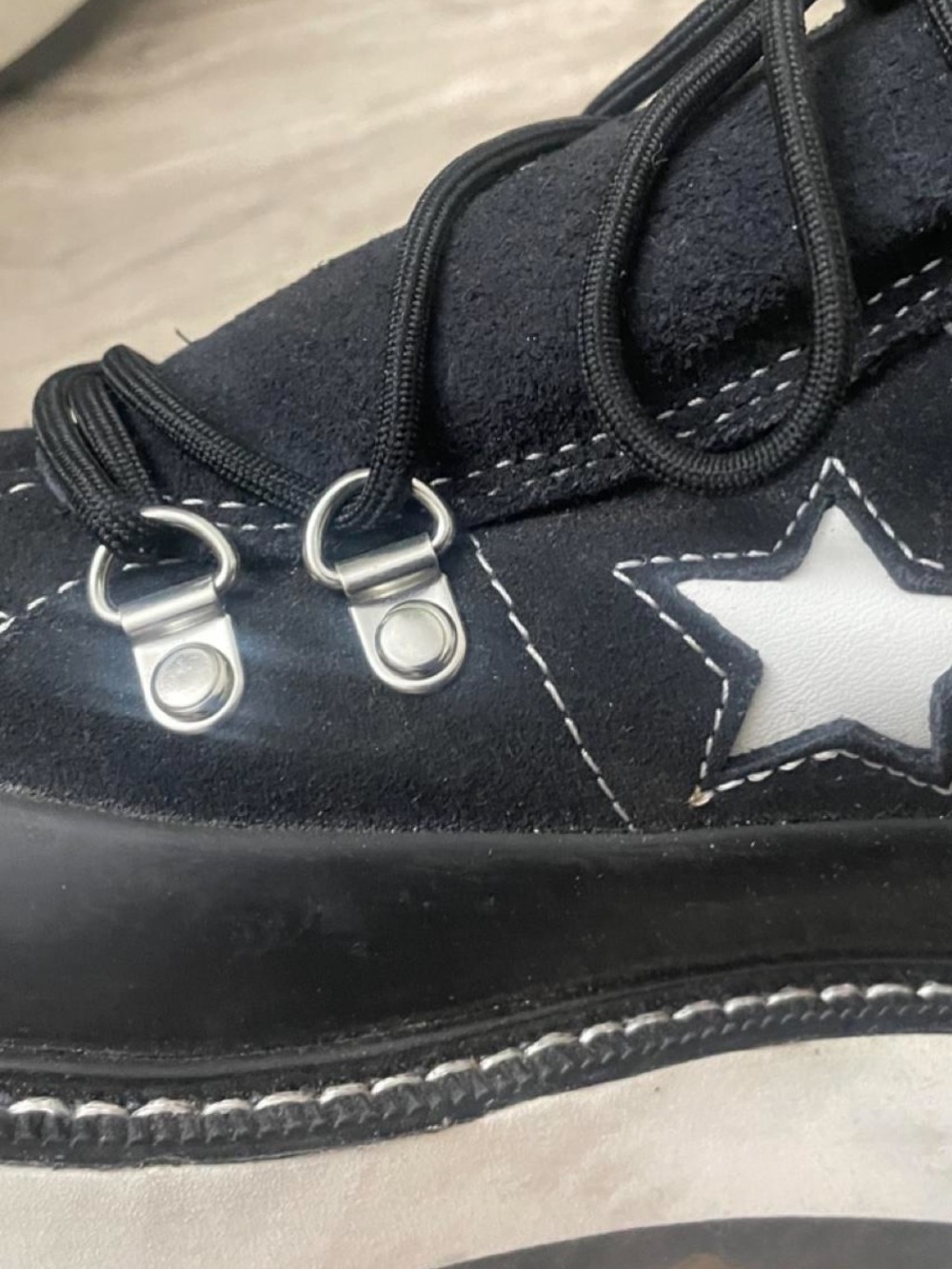 Y2k Chunky Black Unisex Star Converses - Picture 4 of 8